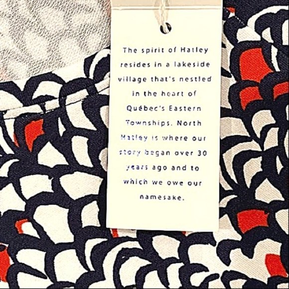 HATLEY Martine ~ Feathered Romantic A-Line Dress Twist Front NWT Lg. - Picture 9 of 14